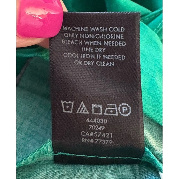 Ann Taylor Off Shoulder Striped Poplin Belted 3/4 Sleeve Dress Size 8 - Picture 6 of 7